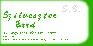 szilveszter bard business card