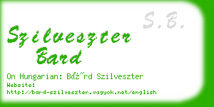 szilveszter bard business card